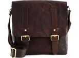 Saddler Pelle Borsa A Tracolla Carter Messenger Bag Dark Brown Marrone