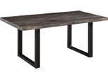 MASSIVMOEBEL24 | Tavolo Da Pranzo In Legno Di Mango 200X100X76 Grigio Scuro Laccato Railway #206