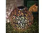 Sfera Decorativa Solare In Metallo - Ø 28,5 Cm - Bianco Caldo