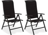 Brubaker Set Di 2 Sedie Da Giardino Milano - Sedie Pieghevoli Con Schienale Alto - Schienale Regolabile In 8 Posizioni - Sedie Pieghevoli In Alluminio - Resistente Alle Intemperie - Antracite