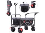 Carrello Pieghevole Arebos - Carrello Per Trasporto E Attrezzature, 2 Tasche A Rete, Nero, 100 Kg