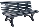 Panca A 3 Posti Helgoland 150 Cm In Plastica Massiccia Grigio Grafite