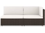 Vidaxl Divano Modulare A 2 Posti In Rattan Marrone