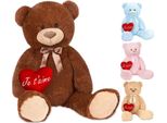Brubaker Xxl Orsacchiotto 100 Cm Marrone Con Cuore Je T'aime Peluche Peluche