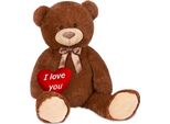 Brubaker Orsetto Di Peluche Xxl 100 Cm Con Cuore "I Love You"" Peluche, Marrone"