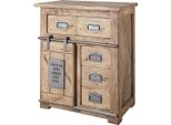 MASSIVMOEBEL24 | Railway #311 Credenza In Legno Di Mango - Laccato / Whitewash 70X45X85