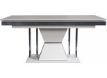 Casa Padrino Tavolo Da Pranzo Art Deco Bianco/Grigio/Argento 164 X 92 X H. 77 Cm - Tavolo Da Sala Da Pranzo - Tavolo Da Cucina - Mobili Da Sala Da Pranzo Art Deco Nobile