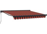 Vidaxl Tenda Da Sole Retrattile Arancione E Marrone 3,5X2,5 M Tessuto E Alluminio