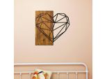 Wallity, Cuore, Decorazione Murale, Noce, Metallo, 58 X 58 Cm