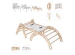 Struttura Da Arrampicata Per Interni Mamoi®, Triangolo Di Arrampicata Con Scivolo In Legno, Arco Di Arrampicata, Arrampicata Per Bambini, Altalena Arcobaleno Con Tavola Di Scorrimento, Mini Triangolo Di Legno Ad Arco Per Parco Giochi A Partire Da 1/2/3 Anni