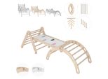 Set Di Strutture Di Arrampicata Per Interni, Triangolo Di Arrampicata Con Scivolo In Legno, Arco Di Arrampicata, Arrampicata Per Bambini, Altalena Arcobaleno Con Tavola Di Scorrimento, Arco In Legno