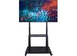 Wisfor Supporto Tv Extra Stabile Con Rotelle, Carrello Mobile Per Supporto Tv 100", Supporto Tv Regolabile In Altezza Con Ripiani Av Per 32""-100"""