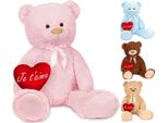 Brubaker Xxl Orsetto 100 Cm Rosa Con Cuore Je T'aime Peluche Peluche