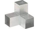 Vidaxl Connettore Per Pali 4 Pz. Forma A Y In Metallo Zincato 91 X 91 Mm