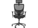 Sedia Girevole Ergonomica Da Ufficio Ergonew S1, Base In Nylon, Braccioli Regolabili, Poggiatesta, Seduta E Schienale Regolabili, Nero