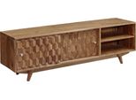 MASSIVMOEBEL24 | Mobile Tv In Legno Di Acacia 145X35X45 Acacia Naturale Laccato Mosayk #101