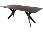 MASSIVMOEBEL24 | Tavolo Da Pranzo In Legno Di Acacia 160X90X76 Marrone Laccato Swiss Edge #13