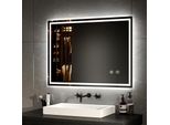 Emke Led Specchio Da Bagno 90X70Cm Specchio Da Parete Con Specchio Da Parete Luce Bianca Fredda Specchio Da Bagno Specchio Da Parete Con Interruttore A Sfioramento + Antiappannamento