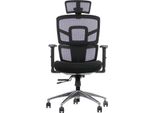 Sedia Da Ufficio Girevole Ergonomica Trex, Base In Alluminio, Braccioli Regolabili, Seduta Scorrevole (Avanti-Indietro), Nero
