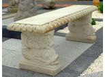 Panchina Da Giardino Casa Padrino In Stile Orientale Bianco Grigio 140 X 38 X H. 50 Cm - Panchina Da Parco - Panchina Da Giardino - Mobili Da Giardino & Patio