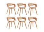 Syfax™ Sedie Da Pranzo 6 Pz In Legno Piegato E Pelle Finta