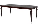 Casa Padrino Tavolo Da Pranzo Barocco Marrone Scuro Lucido / Argento 218 X 108 X H. 77 Cm - Tavolo Da Pranzo In Legno Massello Nobile - Mobili Da Sala Da Pranzo Di Alta Qualità In Stile Barocco