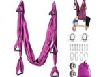 Topchances Aerial Yoga Hammock Set Air Silk Yoga Kit Anti-Gravity Swing/Sling/Inversion Tool Fitness Yoga Props (Viola)
