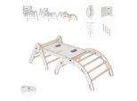 Set Di Strutture Di Arrampicata Per Interni, Triangolo Di Arrampicata Con Scivolo In Legno, Arco Di Arrampicata, Arrampicata Per Bambini, Altalena Arcobaleno Con Tavola Di Scorrimento, Arco In Legno