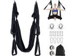 Topchances Aerial Yoga Hammock Set Air Silk Yoga Kit Anti-Gravity Swing/Sling/Inversion Tool Fitness Yoga Props (Nero)