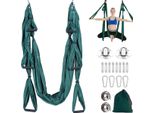 Topchances Aerial Yoga Hammock Set Air Silk Yoga Kit Anti-Gravity Swing/Sling/Inversion Tool Fitness Yoga Props (Verde Scuro)