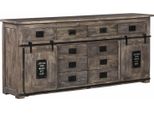 MASSIVMOEBEL24 | Credenza In Legno Di Mango 200X45X90 Grigio Scuro Laccato Railway #222