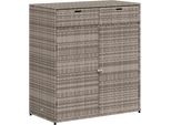Vidaxl Armadio Da Giardino Grigio 105X55X113 Cm In Poly Rattan