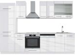 Vicco Cucina Componibile Fame-Line, 300 Cm , Pt Marmo, Bianco Lucido/Bianco