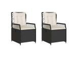 Vidaxl Poltrona Da Giardino 2 Pz. Regolabile In Poly Rattan Nero