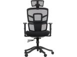 Sedia Da Ufficio Girevole Ergonomica Trex, Base In Nylon, Braccioli Regolabili, Seduta Scorrevole (Avanti-Indietro), Nero