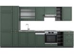 Vicco Cucina Componibile Fame-Line, 355 Cm , Pt Marmo, Verde-Oro Country House/Antracite/Antracite