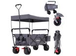 Carrello Pieghevole Arebos Grigio | Tetto, Tasche In Rete E Borsa Esterna, 100 Kg