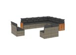 Syfax™ Set Divani Da Giardino 12 Pz Con Cuscini Grigio In Polyrattan