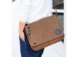 Topchances Borsa A Tracolla Canvas Messenger Bag Laptop Bag Computer Bag, 14 Pollici Canvas Shoulder Bag Work Bag Shoulder Bag For Men And Women