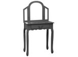 Syfax™ Tavolo Da Trucco E Sgabello Grigio 65X36X128 Cm Paulownia E Mdf