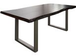 MASSIVMOEBEL24 | Freeform 5 Tavolo Da Pranzo In Legno Di Acacia - Laccato Marrone /Gambe In Ferro - Argento Mat 200X100X77 Freeform 5