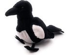 Onwomania Peluche Uccello Corvo Gazza Altezza 12 Cm Nero