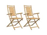 Vidaxl Sedie Da Giardino 2 Pz. Pieghevoli 53X66X99 Cm Bambù