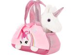 Brubaker Unicorno Borsa Bianca - 20 Cm - Peluche In Borsetta - Peluche Di Peluche - Rosa