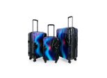 Suitline - Set Di 3 Valigie A Rotelle Valigia Rigida 4 Ruote Bagaglio A Mano Trolley E Valigia Da Stiva Valigia Da Viaggio Espandibile Set Di Valigie Da Viaggio Valigia Rigida Abs, Tsa, Blu Neon