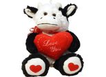 Mucca Seduta In Peluche Con Cuore 28 Cm Love You