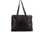 Spikes & Sparrow Pelle Borsa A Tracolla Borsa Da Ufficio Con Scomparto Per Laptop Bronco Business Bag Black Nero