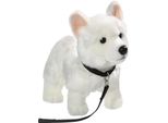 Carl Dick Cane Da Pastore Bianco Con Guinzaglio Lungo Circa 26 Cm, Alto Circa 22 Cm 3485 Peluche, Peluche, Peluche