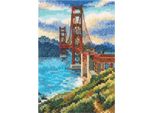 Set Per Punto Croce Rto "Golden Gate Bridge"" C302, Schema Contato, 9X13,5 Cm"