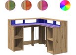 Vidaxl Scrivania Led Artisan Oak 130X130X91 Materiale A Base Di Legno